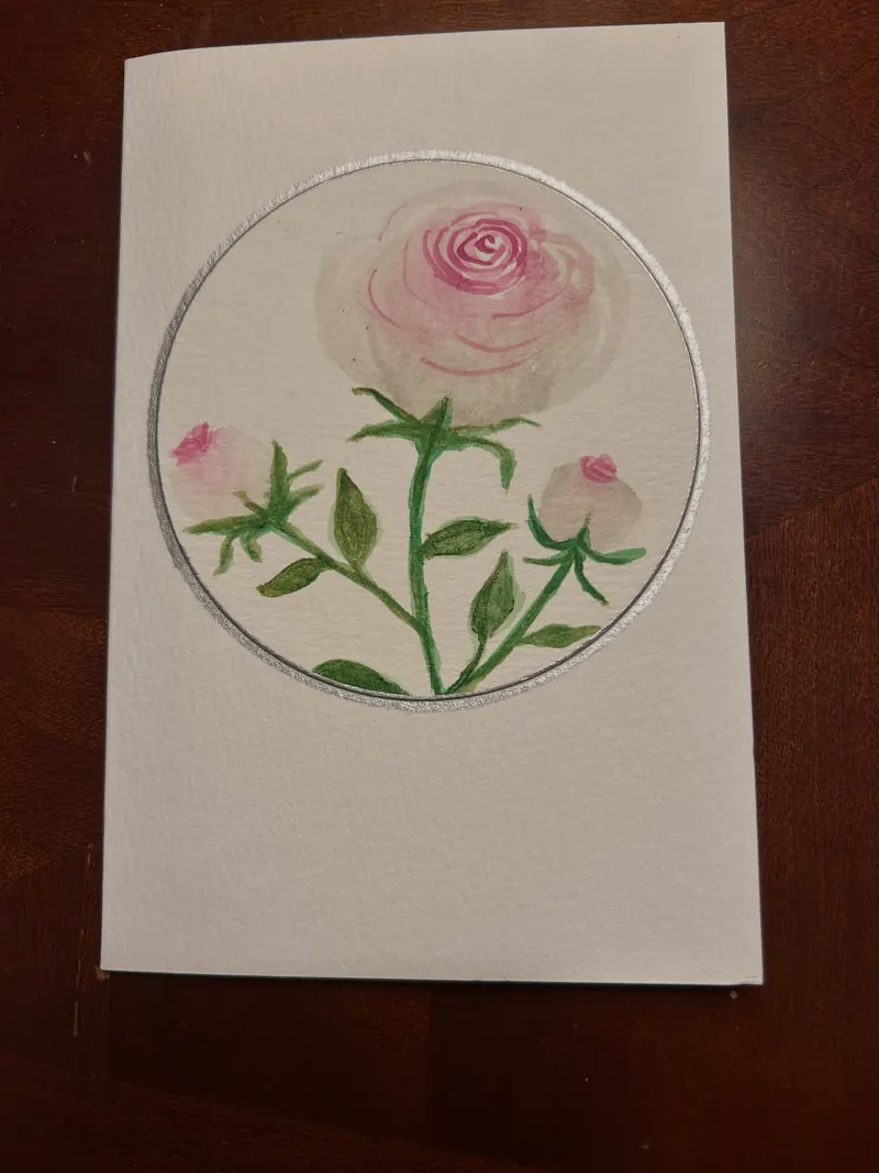 Water color roses card for any occasion – photo of handmade work by Artful by SN, posted on Instagram October 17, 2026